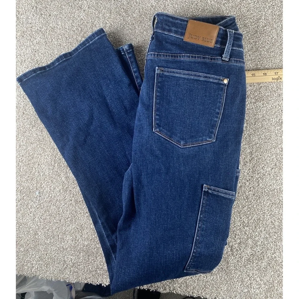 Judy Blue Bootcut Jeans Womens 15/32 (34x32) Dark Wash Western Cowgirl Boho Camp